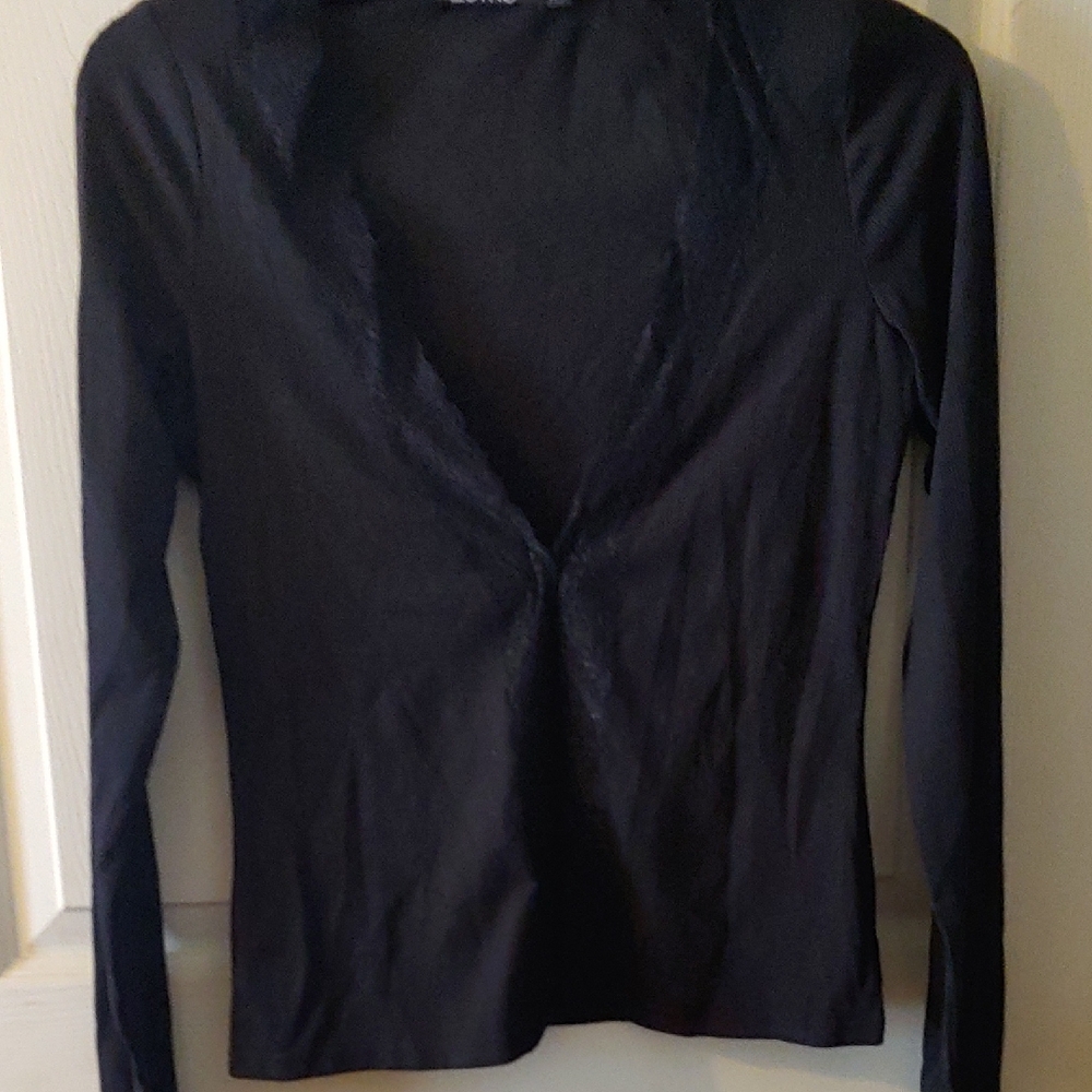 Chic Black Long Sleeve Women's Top